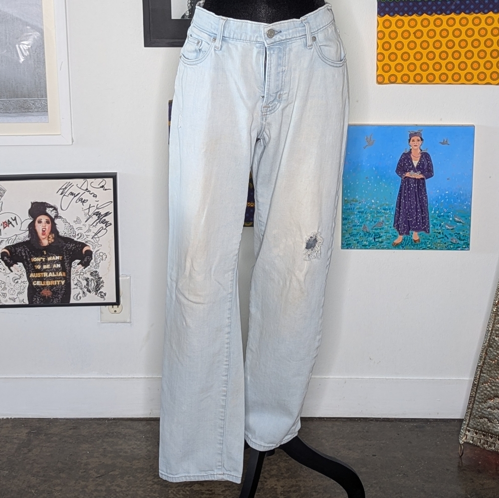 GAP On Trend Khaki Accent Boyfriend Jeans Relaxed Fit